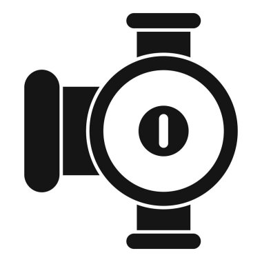 Tesisat sistemi için basit bir su pompası ikonu. Sulama, su kaynağı ve endüstriyel ekipman kavramlarını göstermek için mükemmel.