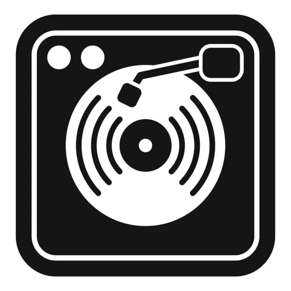 stock vector Simple vector icon of a vinyl record player playing music, perfect for representing entertainment and audio technology