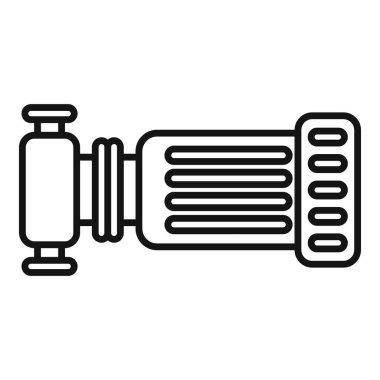 Elektrik su pompasının simgesini gösteren basit bir vektör, tesisat ve sulama sistemleri için hayati bir araç