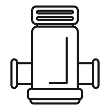 Su boru hattı ikon taşıyıcı ana hatları boruların diğer borulara bağlı bir bölümünü temsil ediyor.