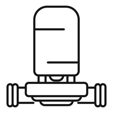 Su filtresi kartuşunu temsil eden basit vektör simgesi değiştiriliyor, tesisat ve ev bakımıyla ilgili konular için mükemmel