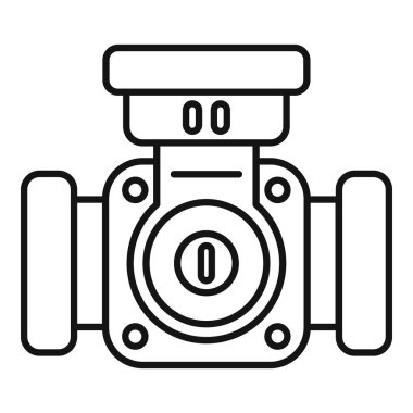 Bir su sayacının siyah ve beyaz simgesi, kullanılan suyun hacmini ölçmek için kullanılan bir aygıt