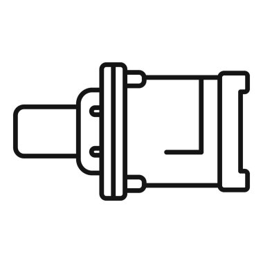 Otomobiller için bir egzoz sistemi onarım hizmetini gösteren ana hatlı biçim simgesi