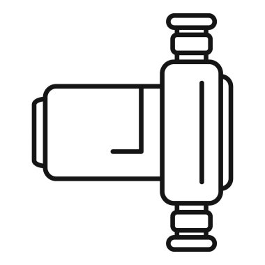 Tesisatçı pompa ikonu, özet biçimi beyaz arkaplanda izole edildi