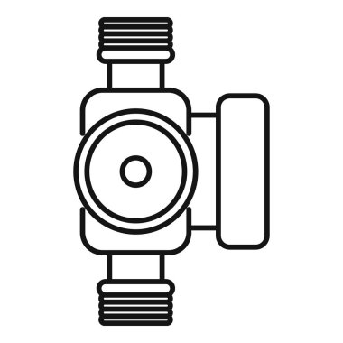 Tesisat, sulama ve endüstriyel kullanım için basit siyah beyaz bir su pompası simgesi