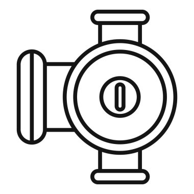 Borulara bağlı bir su pompası, su yönetimi ve akış denetimini sembolize eden boru tesisat sistemi parçası simgesi