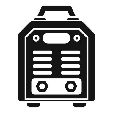 Beyaz arkaplanda izole edilmiş bir kaynak makinesinin siyah siluet vektör simgesi