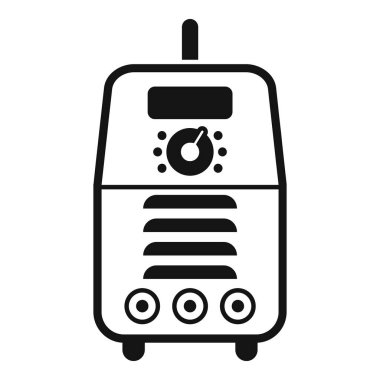 Isı kullanarak maddelerin kaynaşma sürecini temsil eden siyah kaynak makinesi simgesi