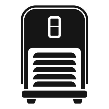 Elektrikli ısıtıcının siyah silueti kış boyunca bir odayı ısıtıyor.