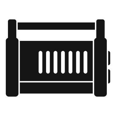 Profesyonel bir video ışığının fotoğraf çekimi için kullanılacak basit siyah beyaz simgesi