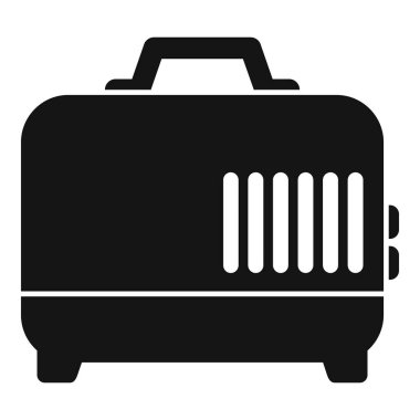 Kedi ve köpeklerin taşınması için hayvan taşıyıcısı için siyah basit vektör simgesi