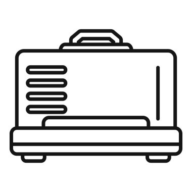 Taşınabilir bir güç jeneratörünün hat çizimi, elektrik üretmek için kullanılan bir cihaz, özellikle elektrik kesintileri sırasında kullanışlı