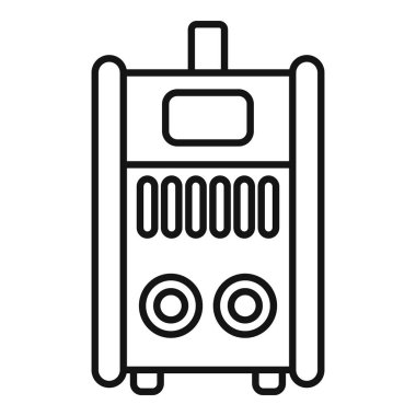 Çevirici kaynak makinesi kaynak için elektrotlar kullanarak metal borular üzerinde çalışıyor.