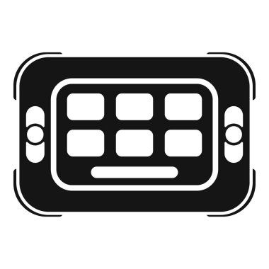 Video oyunları oynamak için düğmeleri olan taşınabilir bir oyun aygıtının siyah silueti