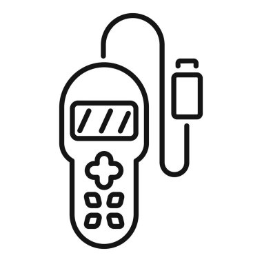 Kan şekerini ölçen glukometrenin basit bir simgesi. Şeker hastalarının kan şekerini izlemek için tasarlanmış.