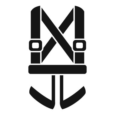 İşçileri düşmekten koruyan endüstriyel iş kıyafetlerini temsil eden güvenlik koşum ikonu