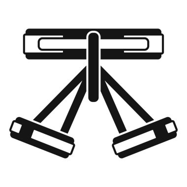 Beyaz arkaplanda basit bir şekilde izole edilmiş Trx eğitim ekipmanları asılı simgesi