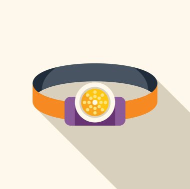 Lastik kayış simgesiyle uzun gölgeli düz bir far.