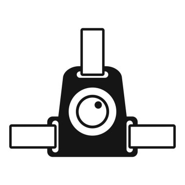 Bu simge, dinamik faaliyetler sırasında yüksek kaliteli fotoğraf ve videoları yakalamak için tasarlanmış bir aksiyon kamerasını temsil eder.