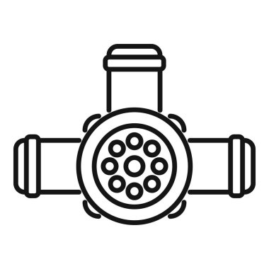 Bu simge, yenilenebilir enerji kaynaklarını sembolize ederek temiz ve sürdürülebilir elektrik üreten bir su türbini.