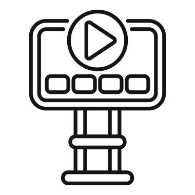 Video pazarlama ve sosyal medya kampanyası kullanarak dijital pazarlama stratejisi reklam panosunda oynatma düğmesi sembolü