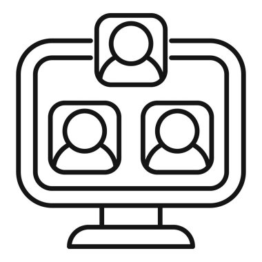 Canlı yayına bağlanan birden fazla kullanıcıyı gösteren bir grup görüntüsü arayüzünün basit simgesi