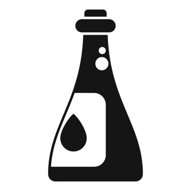 Bir şişe bulaşık deterjanının basit vektör simgesi. Mutfak için temizlik ürünlerini temsil ediyor.