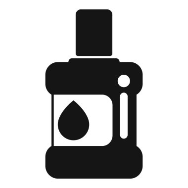 Oral sağlığın önemini vurgulayan basit siyah beyaz bir gargara şişesi.