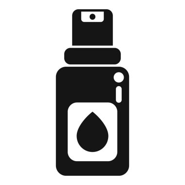 Alerji ve soğuk algınlığının tedavisi için burun spreyi şişesinin siyah basit vektör simgesi