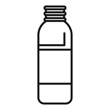 Plastik şişeyi temsil eden basit bir çizgi çizimi, içecekler, ambalaj veya geri dönüşüm projeleri için idealdir