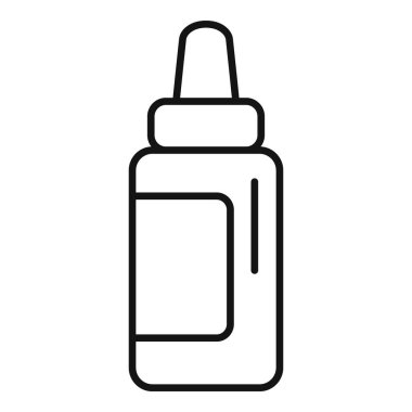 Sıvı ilaç dağıtan bir ilaç şişesinin basit bir simgesi, sağlık ve tıbbi konular için ideal.