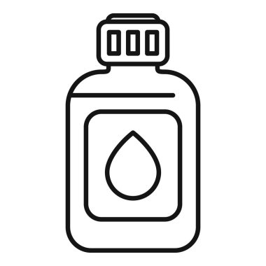 Sıvı içeren bir şişenin basit vektörü, ilaç, kimyasallar, su veya diğer sıvılar hakkında kavramlar için uygundur.