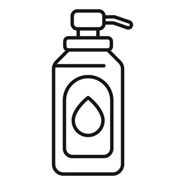 Sıvı sabun dağıtıcısının basit çizgi simgesi, el hijyenini geliştirmek için mükemmel.