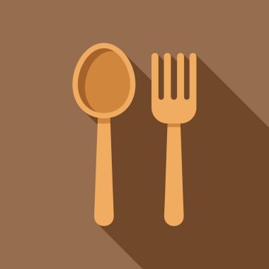 Tahta kaşık ve çatalın yer aldığı minimalist çizimler uzun bir gölge oluşturarak, sadelik ve kırsal cazibeyi çağrıştırıyor.