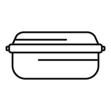 Öğle yemeğini okulda ya da ofiste yemeyi temsil eden basit bir beslenme çantası simgesi