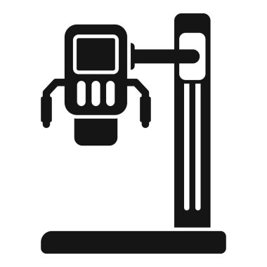 Modern tıbbi görüntüleme ekipmanlarını temsil eden dijital x ışını makinesinin siyah silueti.