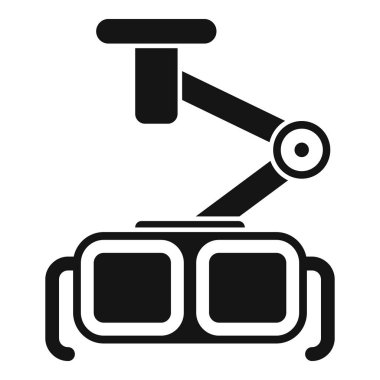 Bu basit vektör simgesi göz muayenelerinde kullanılan tıbbi ekipmanları temsil eder