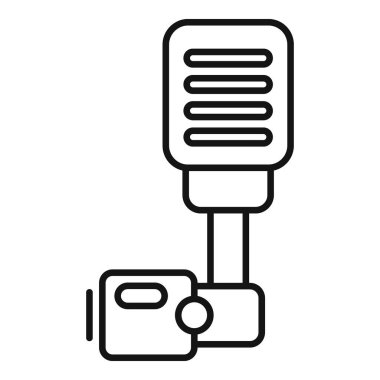 Harici mikrofon takılı bir aksiyon kamerası kaydının satır vektör simgesi