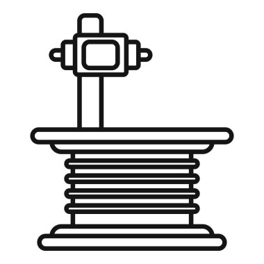 Üzerinde bir metre olan kablo bobini temsil eden basit vektör simgesi, güç tüketim ölçümünü gösteriyor