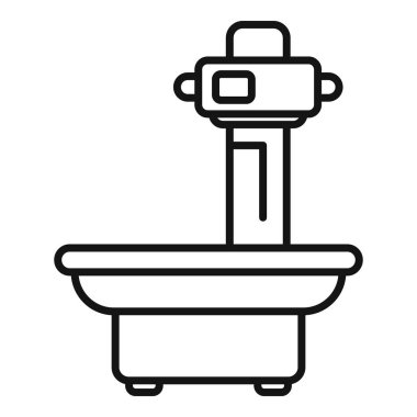 Beyaz arkaplandaki dijital x ışını makinesinin basit bir çizimi