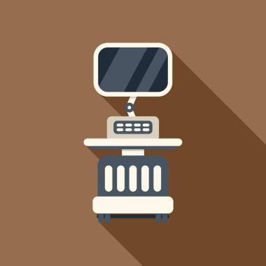 Tıbbi ultrason makinesi ekranda tekerlekleri olan düğmelerle teşhis görüntülerini sunuyor.