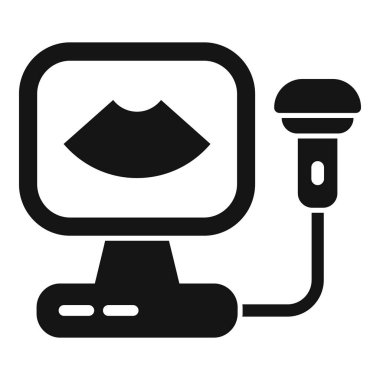 Fetüs simgesi gösteren ultrason makinesi, hastane için hamilelik kontrol cihazı.