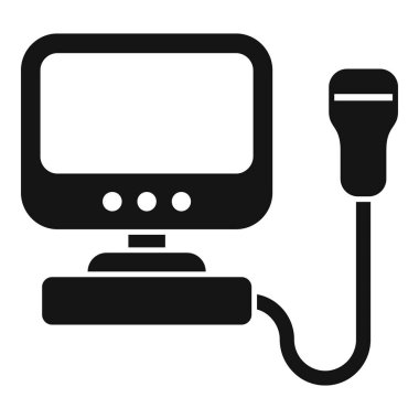 Ultrasound machine icon representing equipment used for medical imaging, diagnosis and pregnancy monitoring clipart