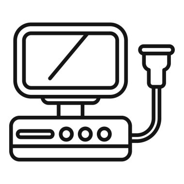 Doktorlar tarafından fetüs gelişimini izlemek ve hamilelik süresince potansiyel sorunları tespit etmek için kullanılan sonogramı gösteren tıbbi bir cihaz.