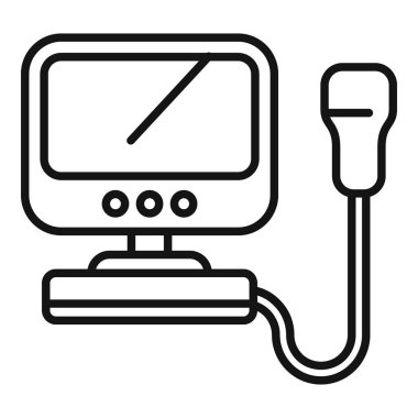 Hamilelik süresince tıbbi teşhis ve gözlem için kullanılan bir görüntü gösteren ultrason makinesi.