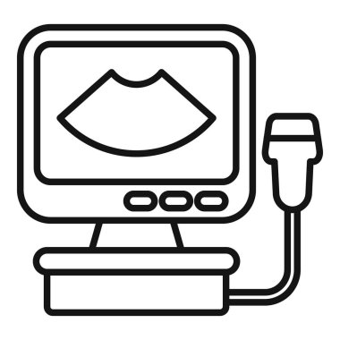 Hamilelik muayenesi sırasında bebek taraması gösteren ultrason makinesi.