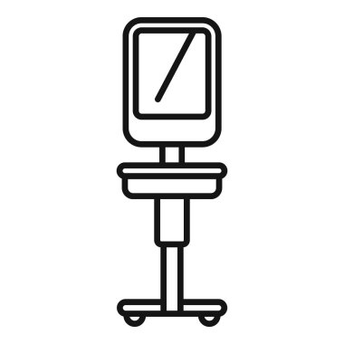 Tekerlekli aynanın basit bir simgesi kuaförlerin kuaförde saç şekillendirmek için kullandığı.