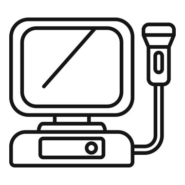 Hamilelik sırasında teşhis ve gözlem için kullanılan tıbbi ekipmanları temsil eden ultrason simgesi