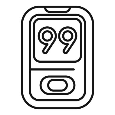 Glikoz ölçer uygulama, web ve reklamcılık için kan şekeri seviyesindeki ikon ana hatlarını gösteriyor