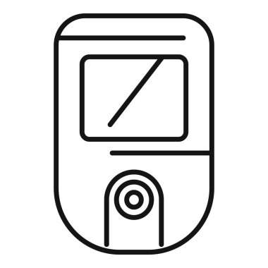 Kan şekeri seviyesini gösteren bir ekran ile bir glukometrenin basit tasviri